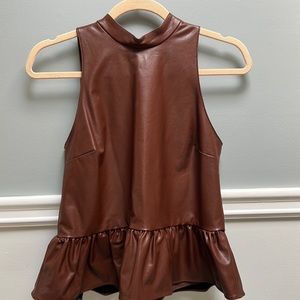 Amanda Uprichard XS faux leather top